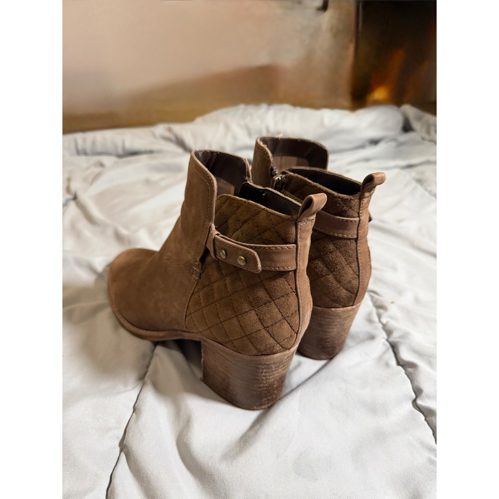 Sperry Top-Sider Ambrose Brown Leather Quilted Ankle Boots STS90914 Size 8M